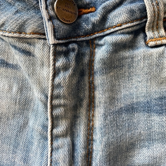 AP BLUE by APHRODITE JEANS Distressed Denim CUTOFF Jean SHORTS Size 26 Waist - Picture 8 of 9